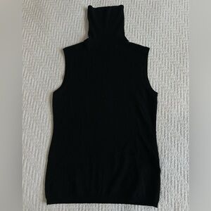 Allude Black Sleeveless Wool/Cashmere Turtleneck Size M